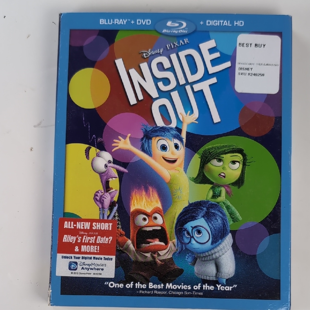 Inside Out Blu-ray New & SEALED! DVD Digital HD